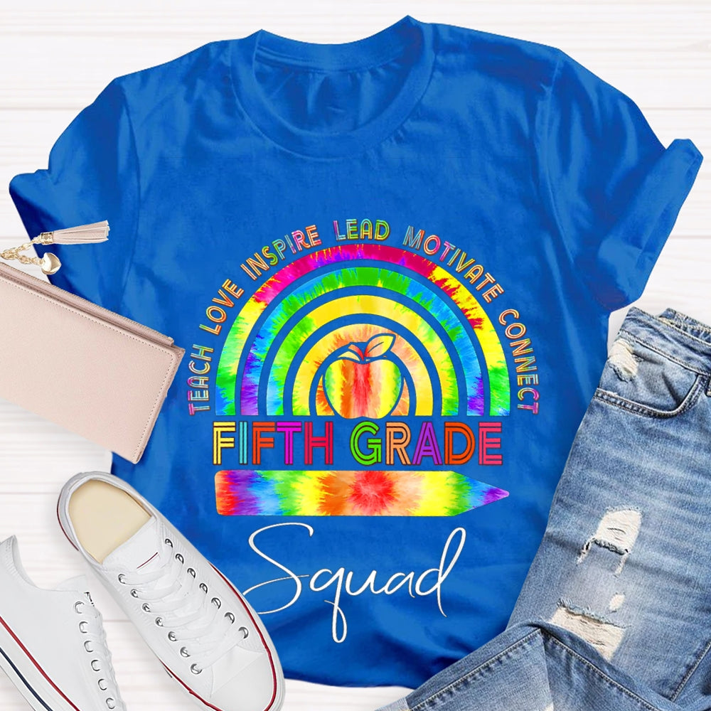 Personalized Grade Teach Love Inspire Lead Motivate Connect Squad T-shirt