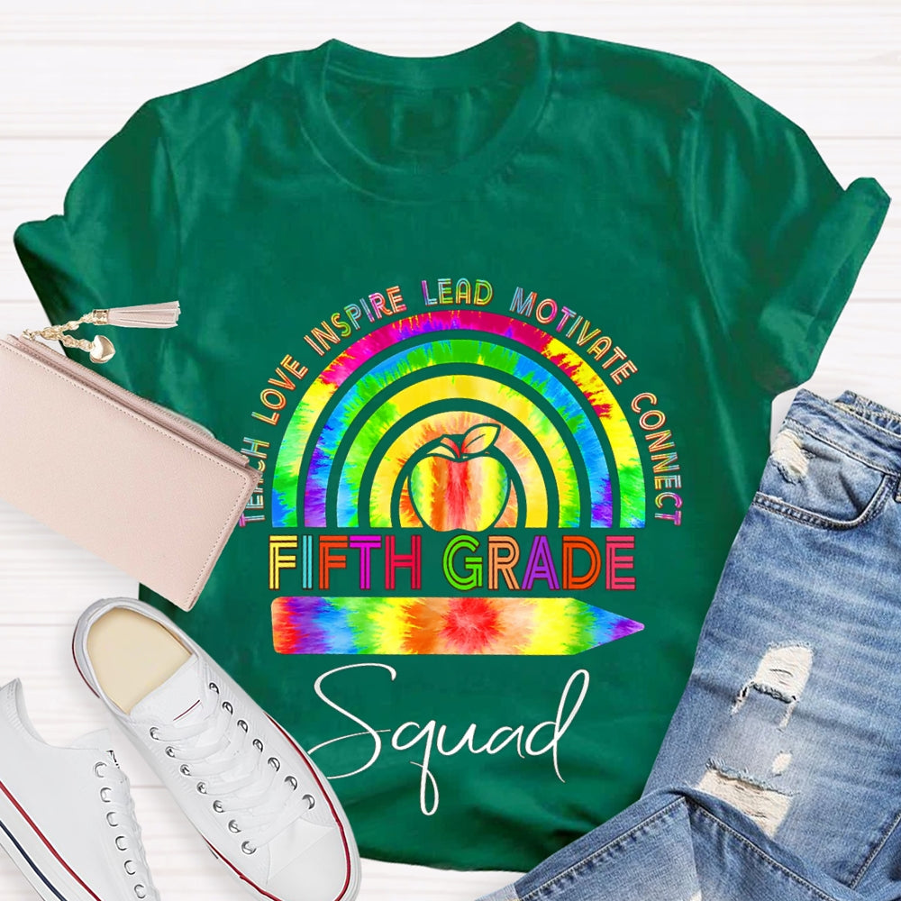 Personalized Grade Teach Love Inspire Lead Motivate Connect Squad T-shirt