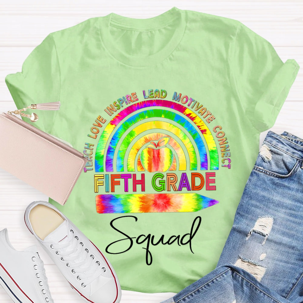 Personalized Grade Teach Love Inspire Lead Motivate Connect Squad T-shirt