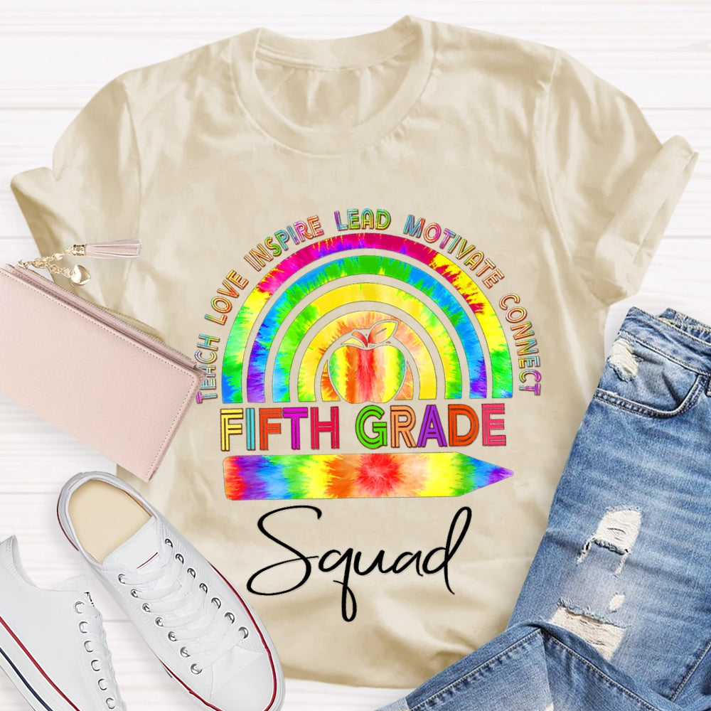 Personalized Grade Teach Love Inspire Lead Motivate Connect Squad T-shirt