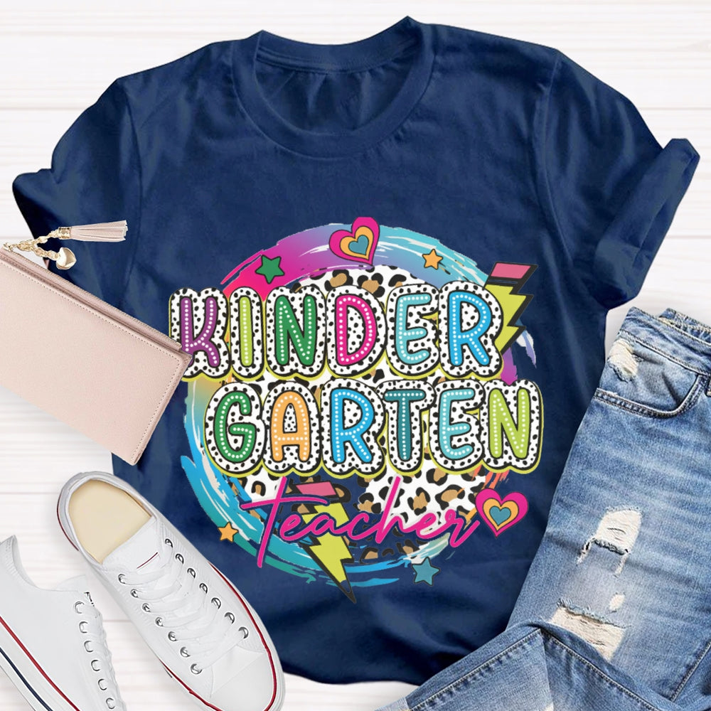 Personalized Grade Colorful Circle Teacher T-shirt