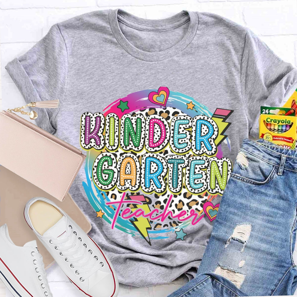 Personalized Grade Colorful Circle Teacher T-shirt