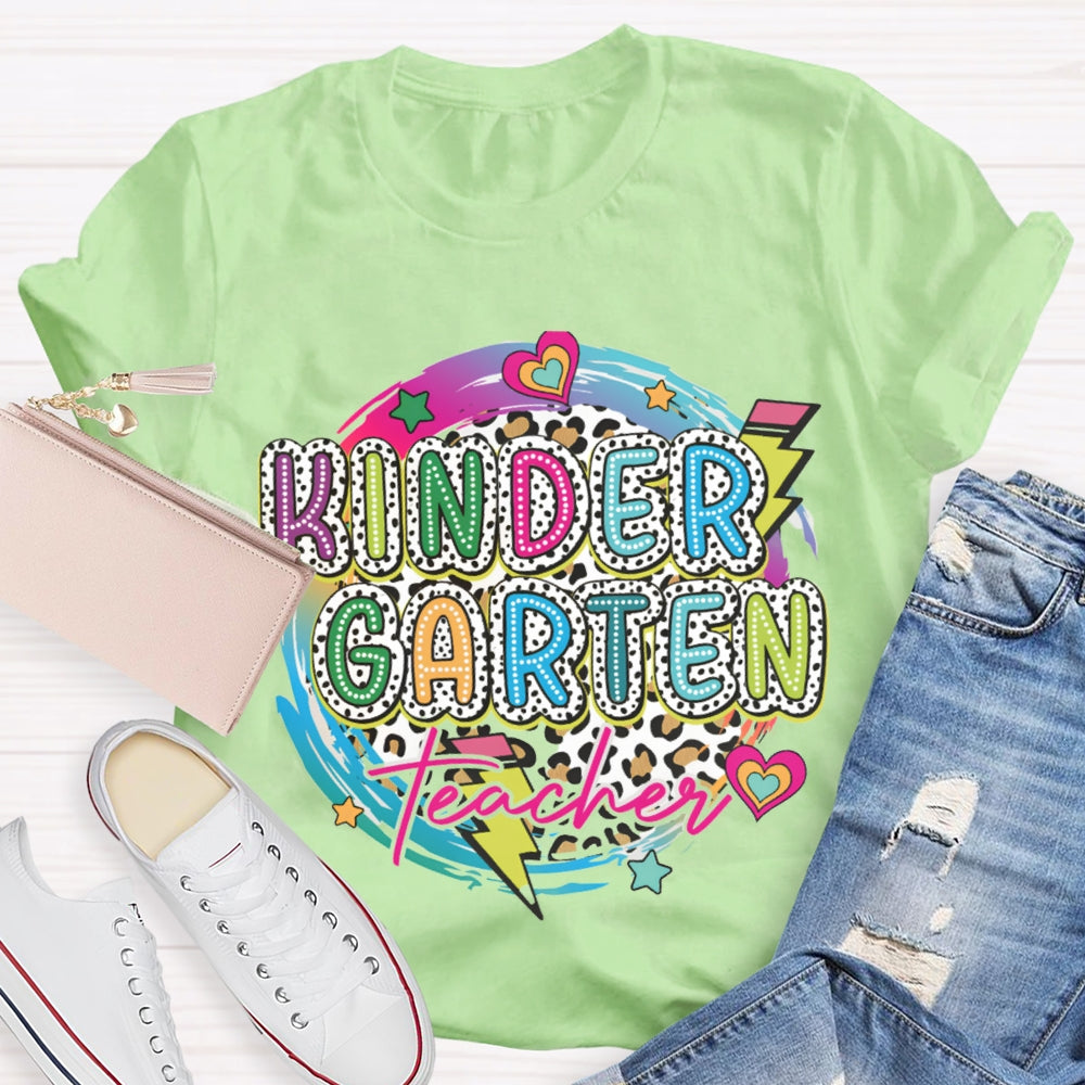 Personalized Grade Colorful Circle Teacher T-shirt