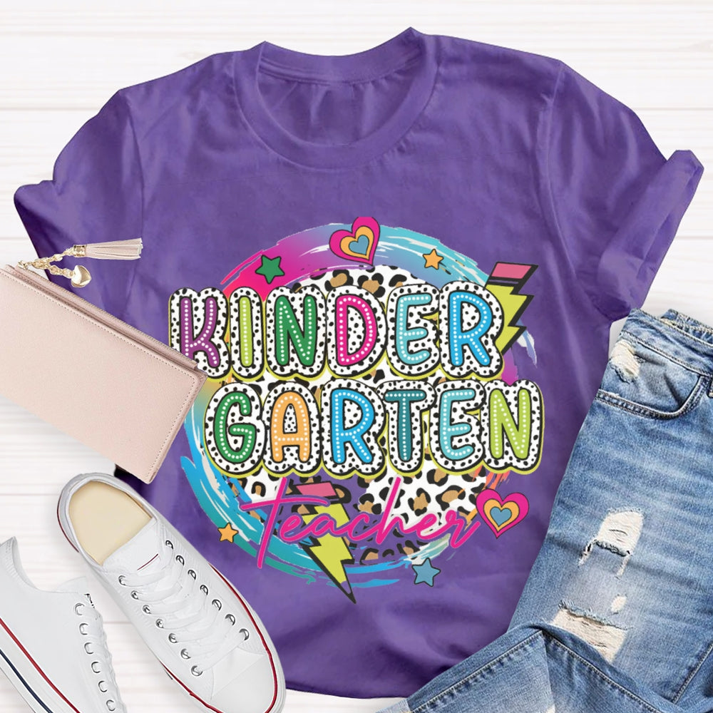 Personalized Grade Colorful Circle Teacher T-shirt