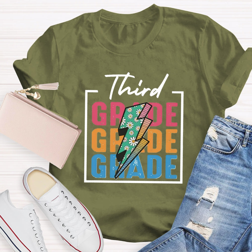 Personalized Grade Colorful Letter Square T-shirt