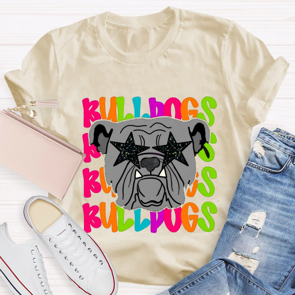 Personalized Mascot Star Glasses Teacher T-Shirt