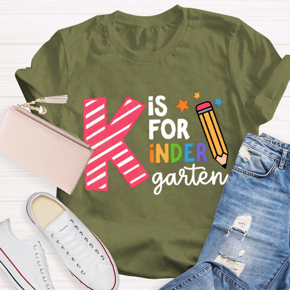 Personalized Grade K Is For Kindergarten T-Shirt