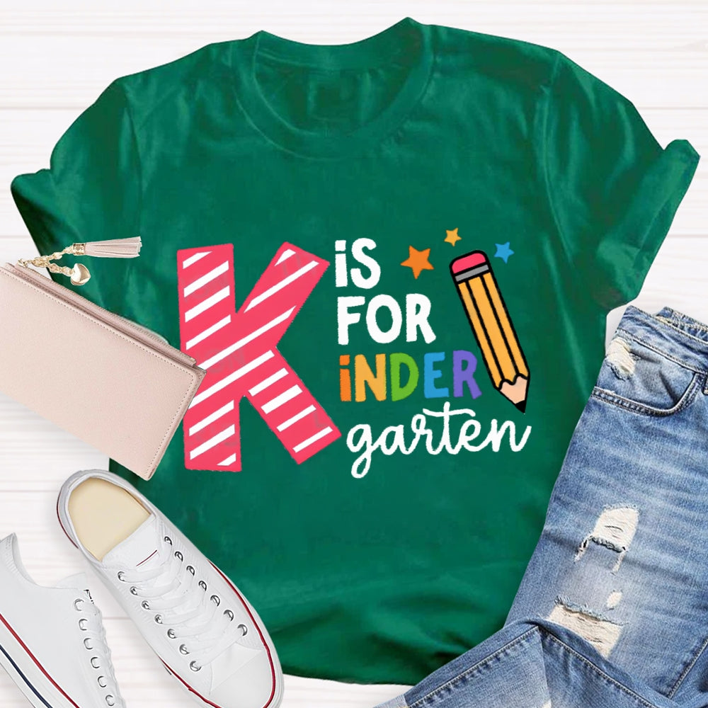 Personalized Grade K Is For Kindergarten T-Shirt