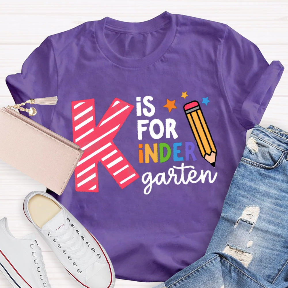 Personalized Grade K Is For Kindergarten T-Shirt