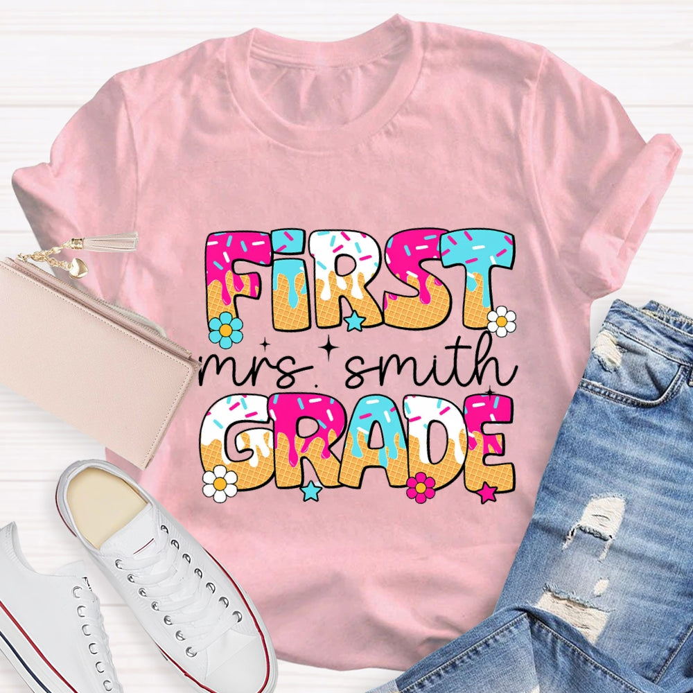 Personalized Grade Ice Teacher Back To School T-Shirt