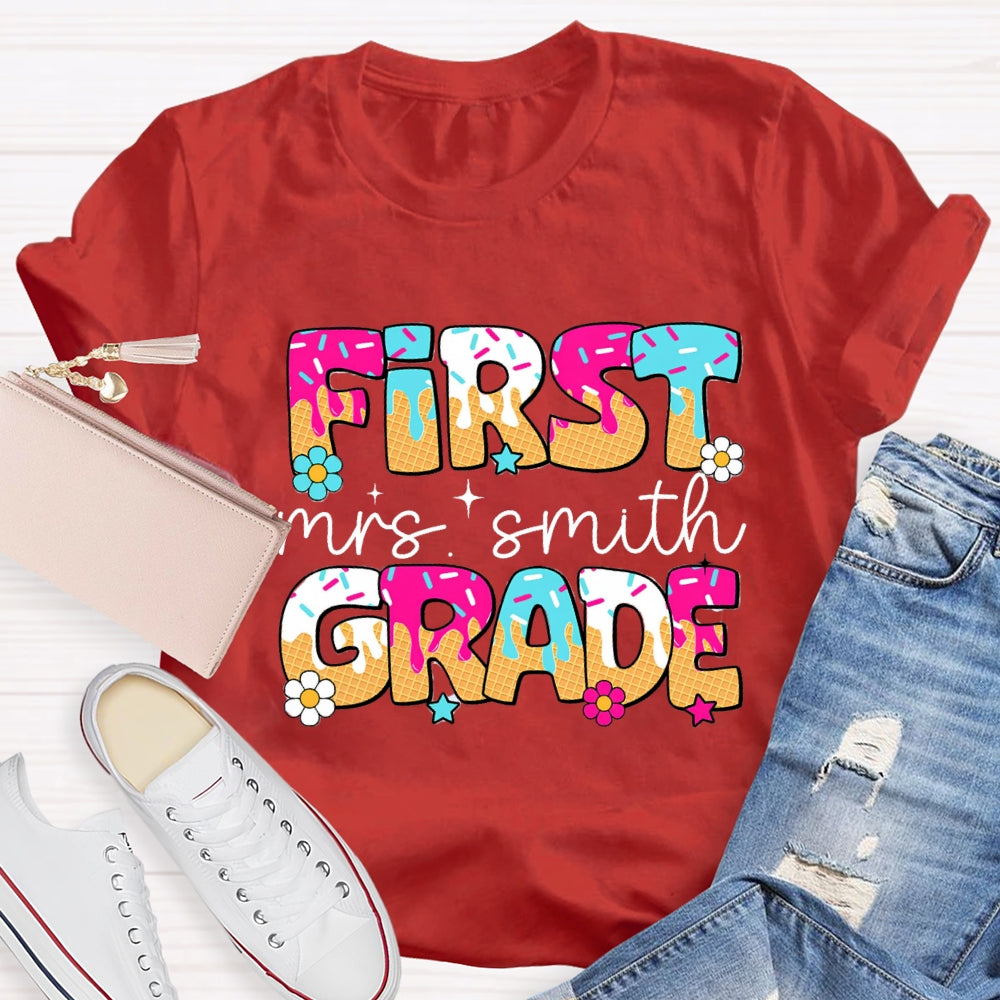 Personalized Grade Ice Teacher Back To School T-Shirt