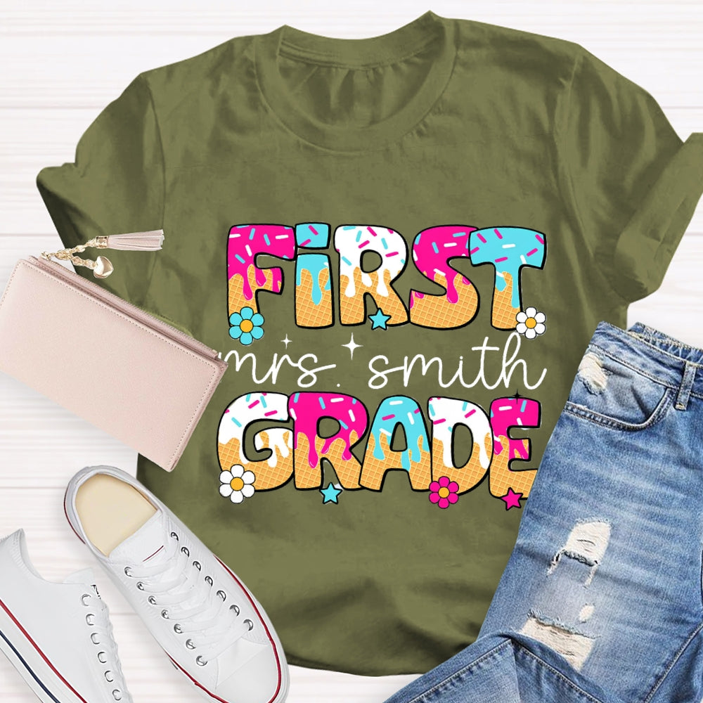 Personalized Grade Ice Teacher Back To School T-Shirt