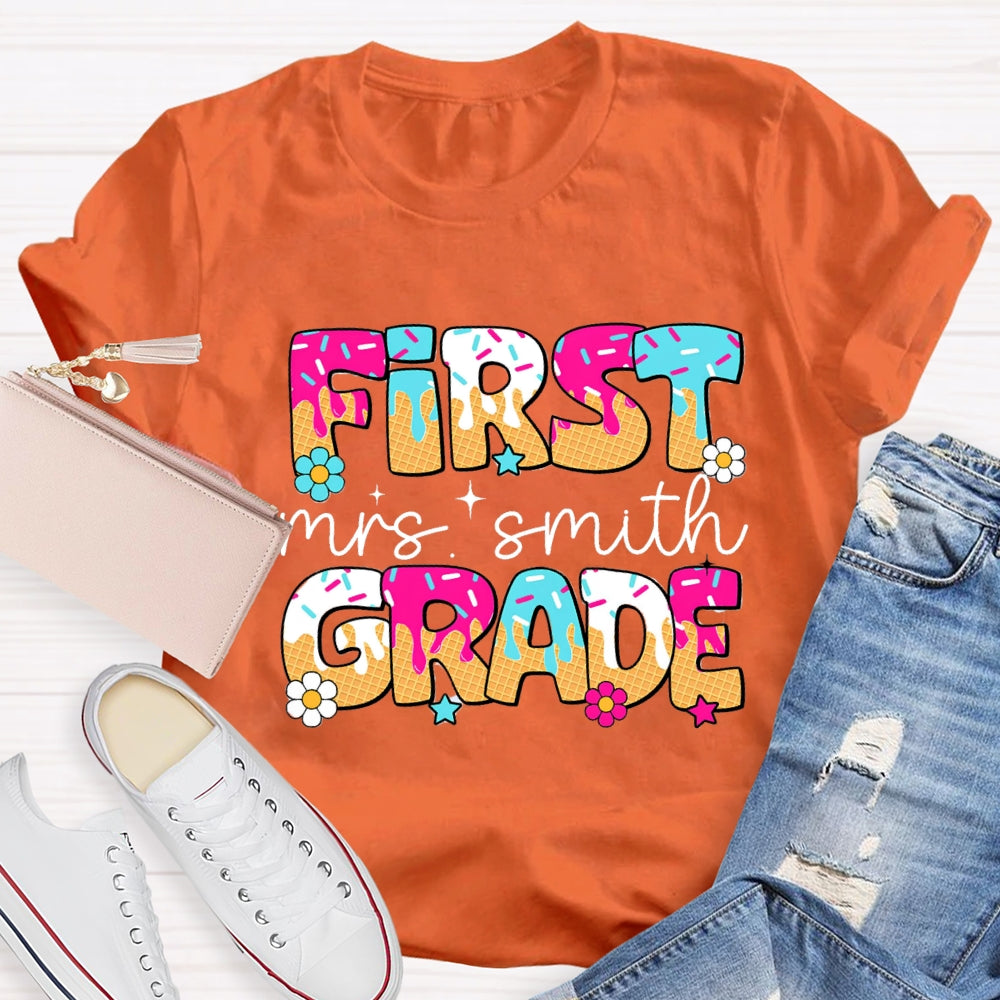 Personalized Grade Ice Teacher Back To School T-Shirt