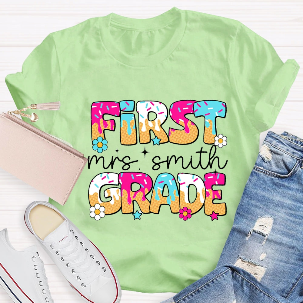 Personalized Grade Ice Teacher Back To School T-Shirt