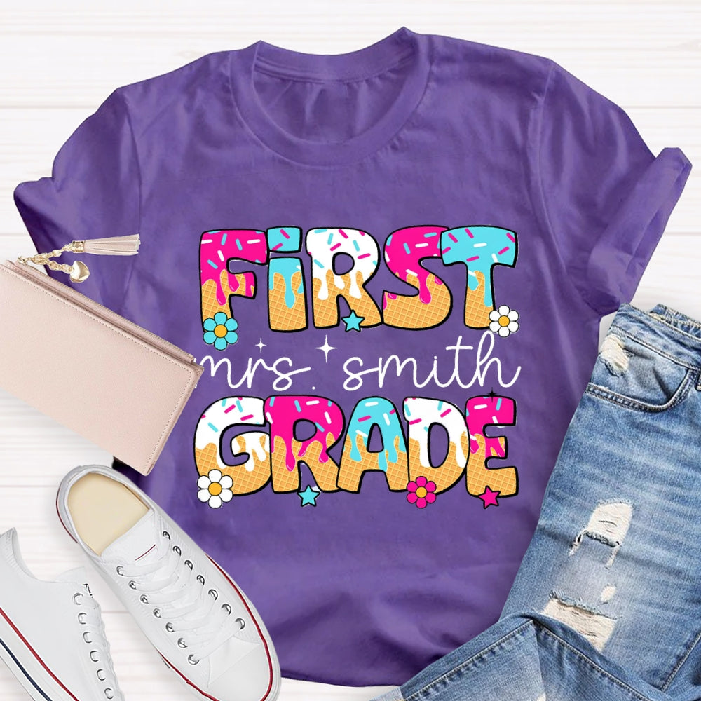 Personalized Grade Ice Teacher Back To School T-Shirt