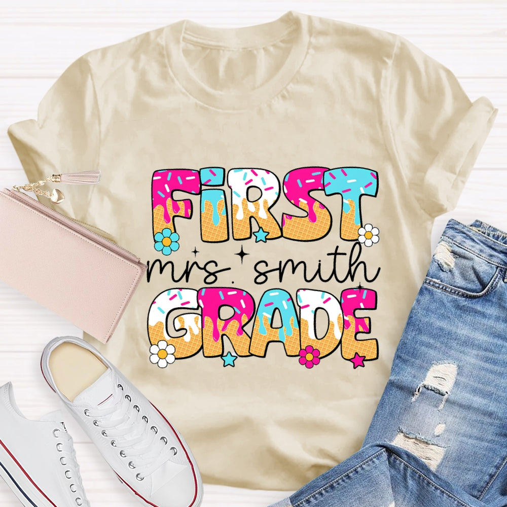 Personalized Grade Ice Teacher Back To School T-Shirt