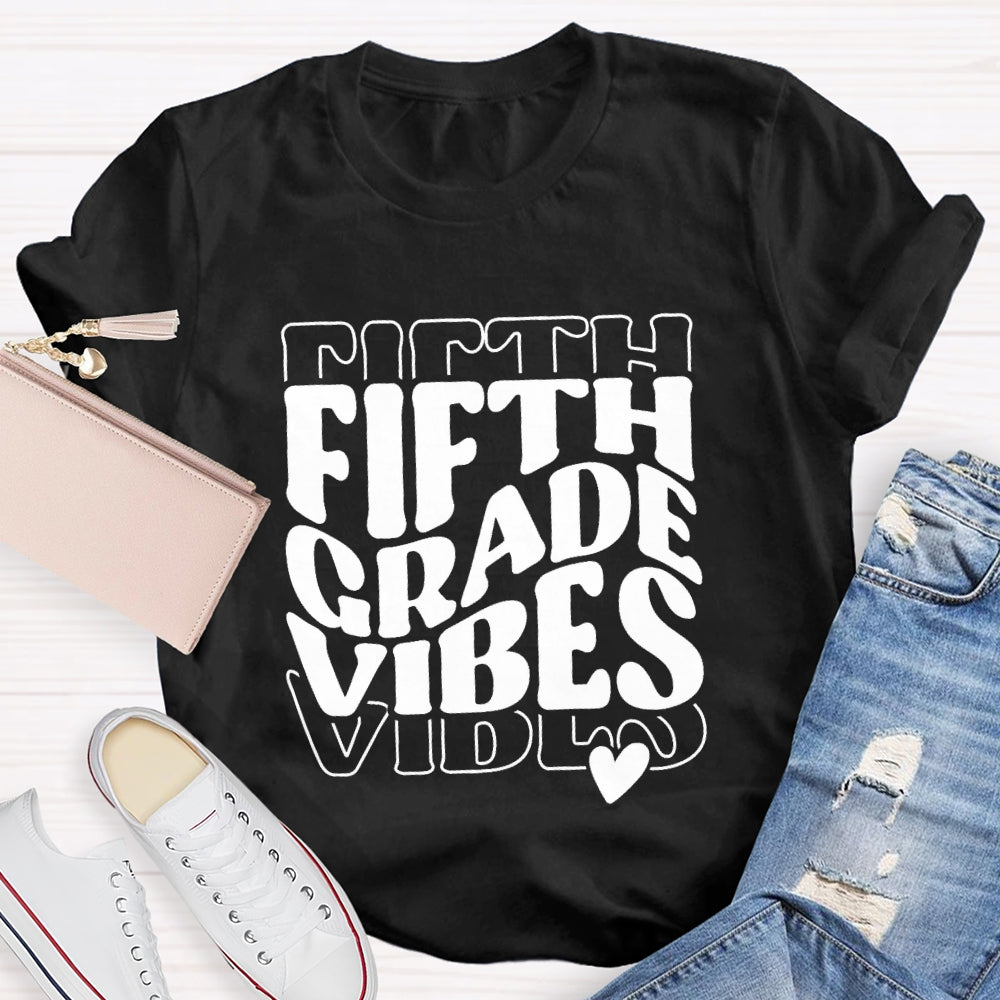 Personalized Grade Vibes Little Peach Heart T-shirt