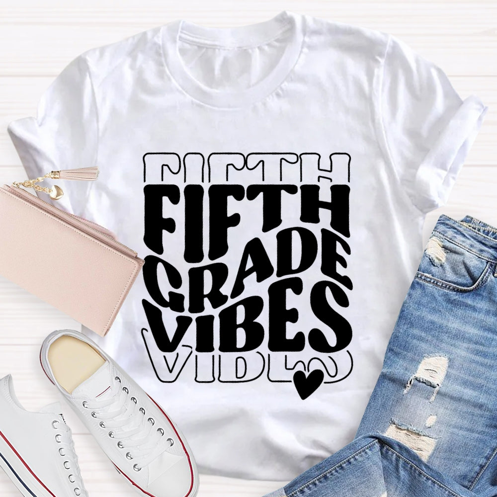Personalized Grade Vibes Little Peach Heart T-shirt