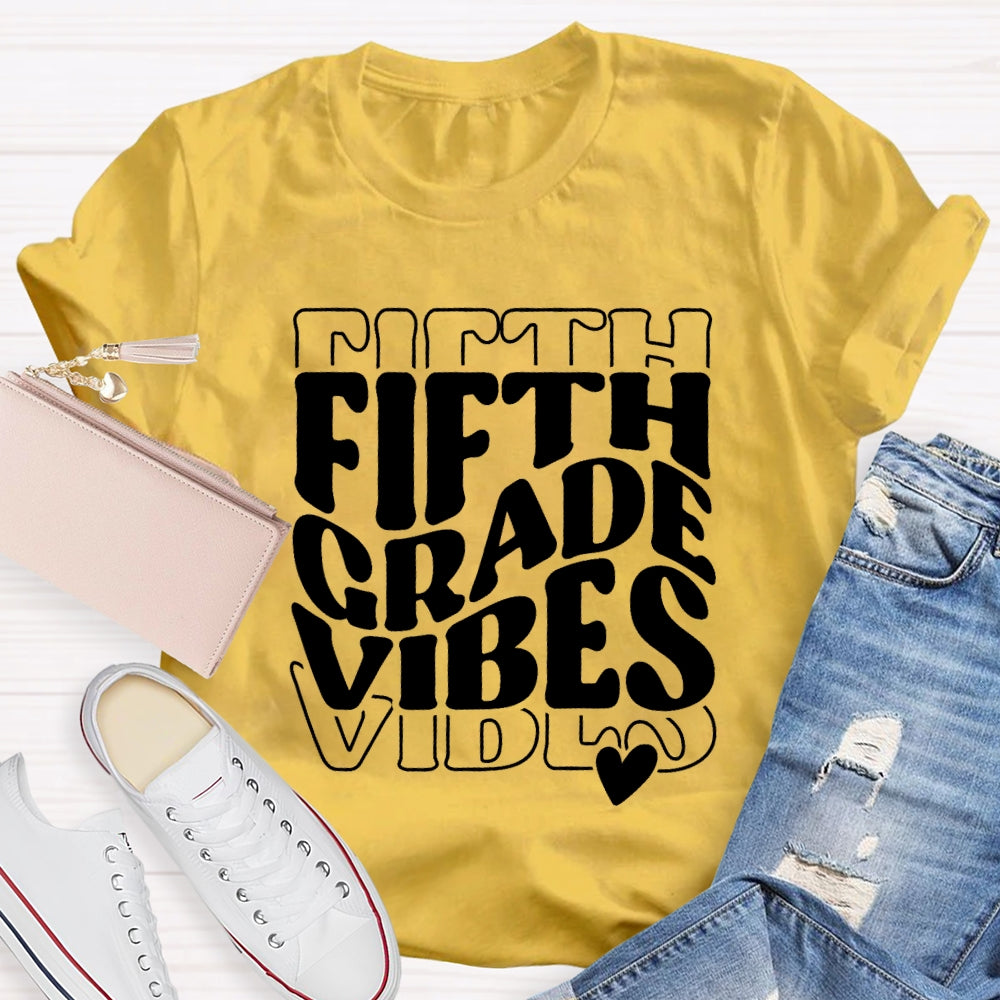Personalized Grade Vibes Little Peach Heart T-shirt
