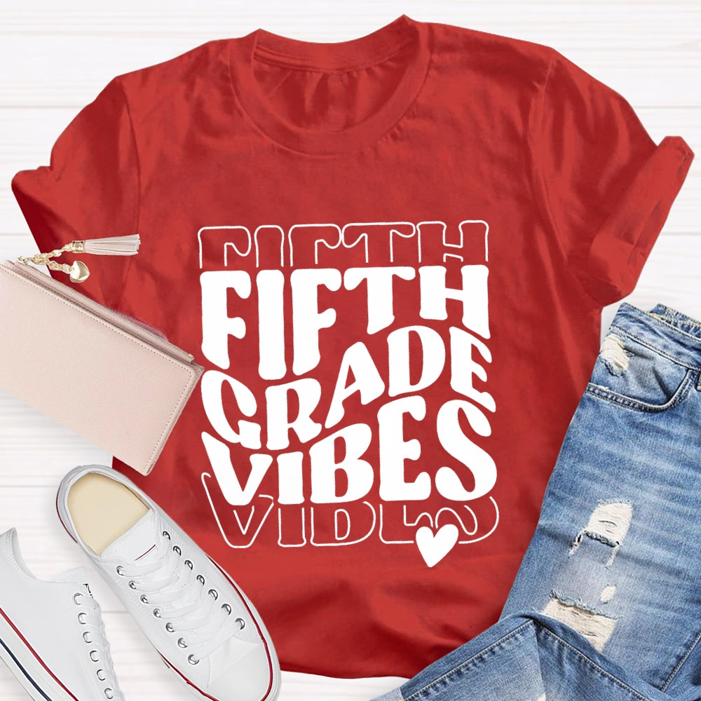 Personalized Grade Vibes Little Peach Heart T-shirt