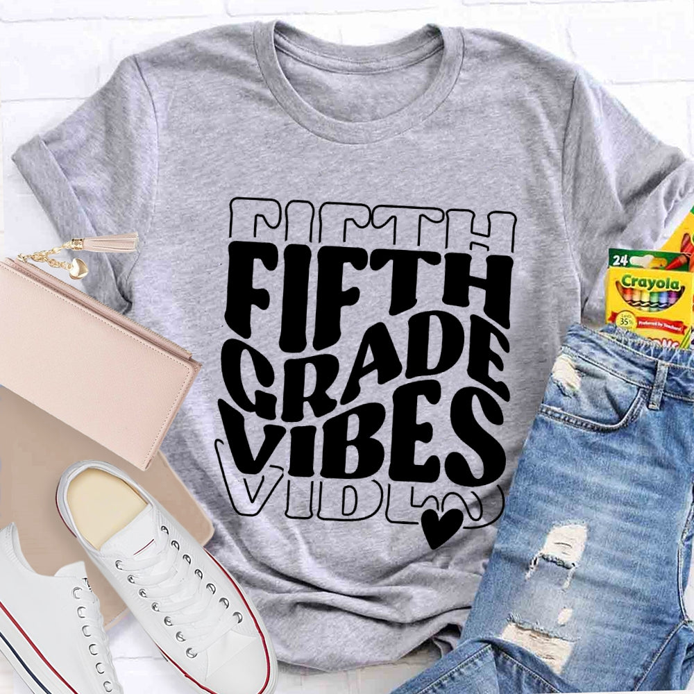 Personalized Grade Vibes Little Peach Heart T-shirt