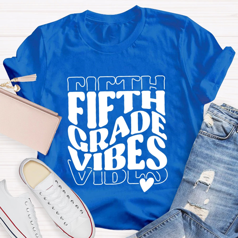Personalized Grade Vibes Little Peach Heart T-shirt