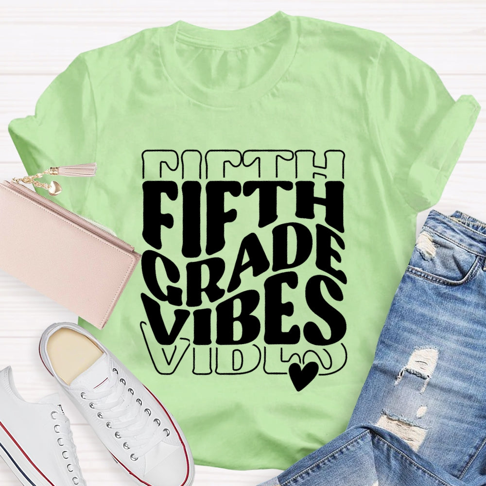 Personalized Grade Vibes Little Peach Heart T-shirt