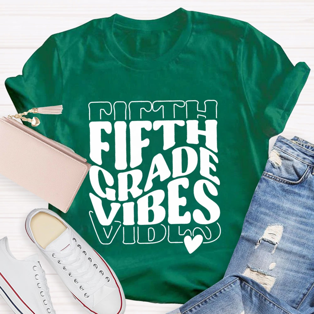 Personalized Grade Vibes Little Peach Heart T-shirt
