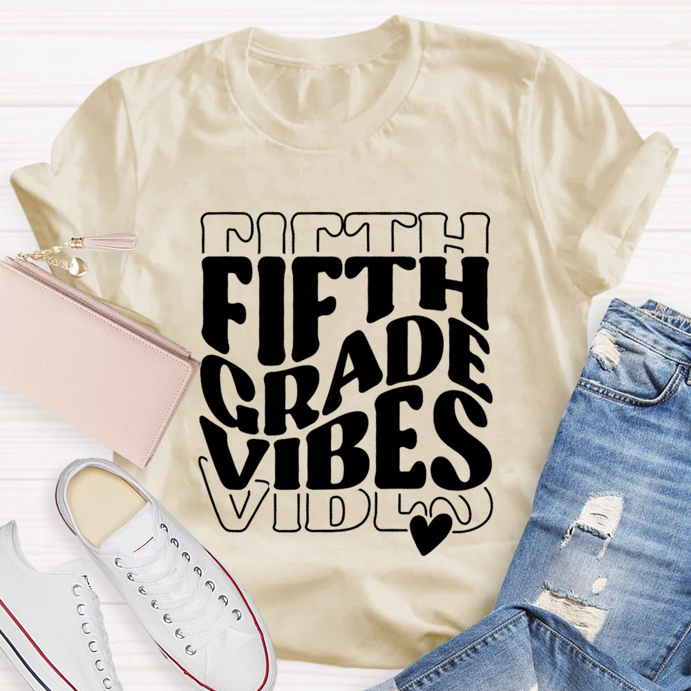 Personalized Grade Vibes Little Peach Heart T-shirt