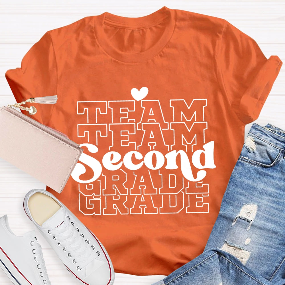 Personalized Grade Second Grade Team Teacher T-shirt