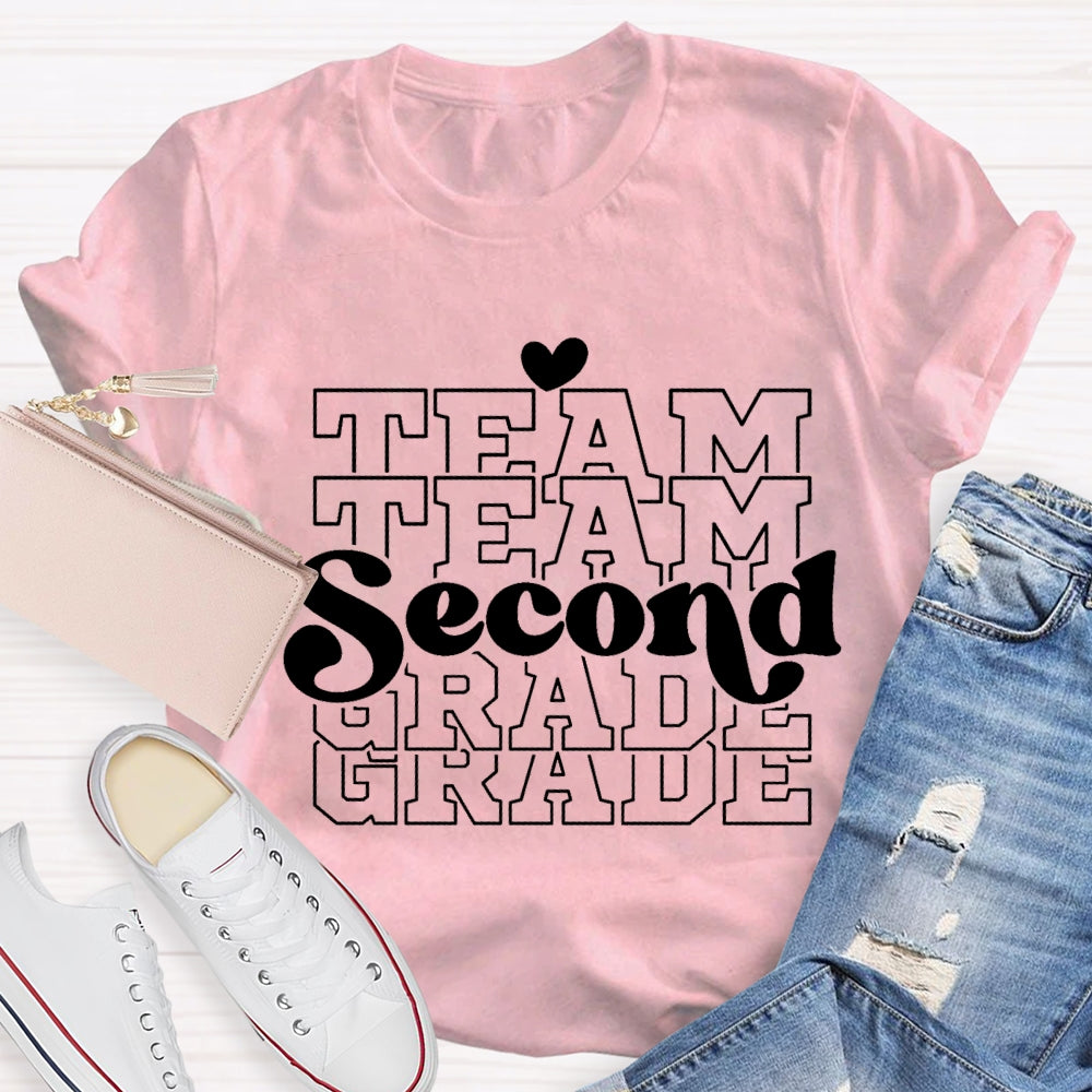 Personalized Grade Second Grade Team Teacher T-shirt