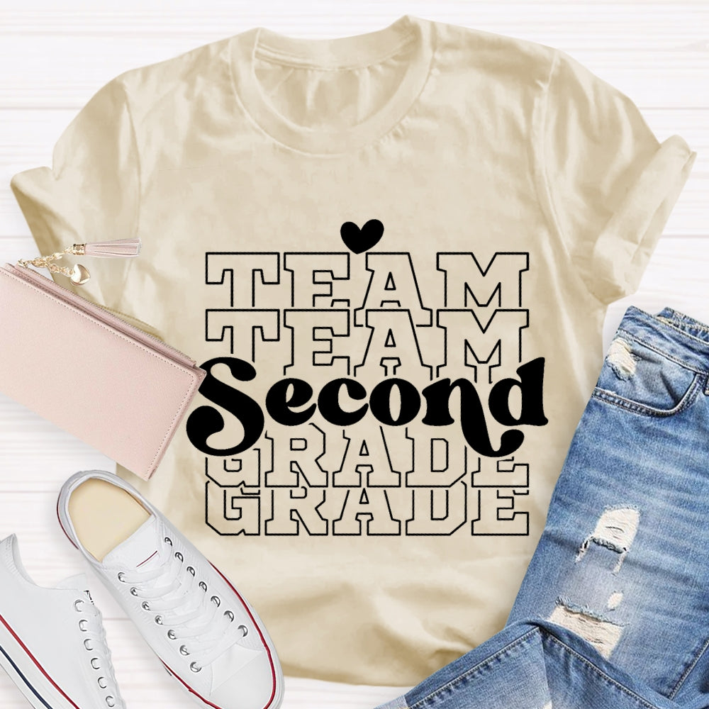 Personalized Grade Second Grade Team Teacher T-shirt