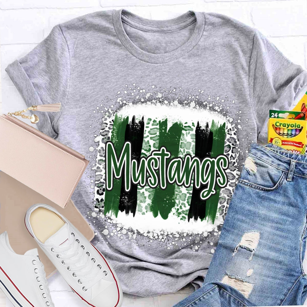 Personalized Mascot Mustangs Teacher T-shirt