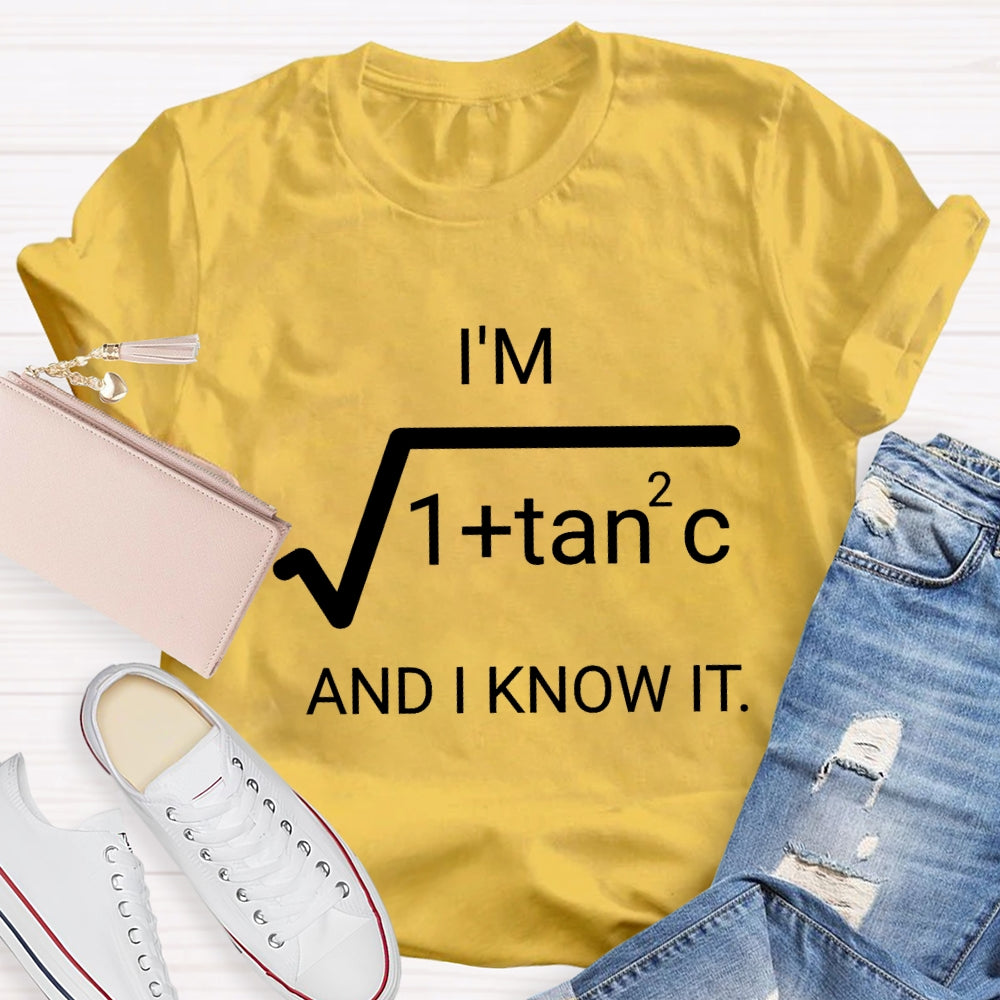 I'm Sec C And I Know It Math Teacher T-shirt