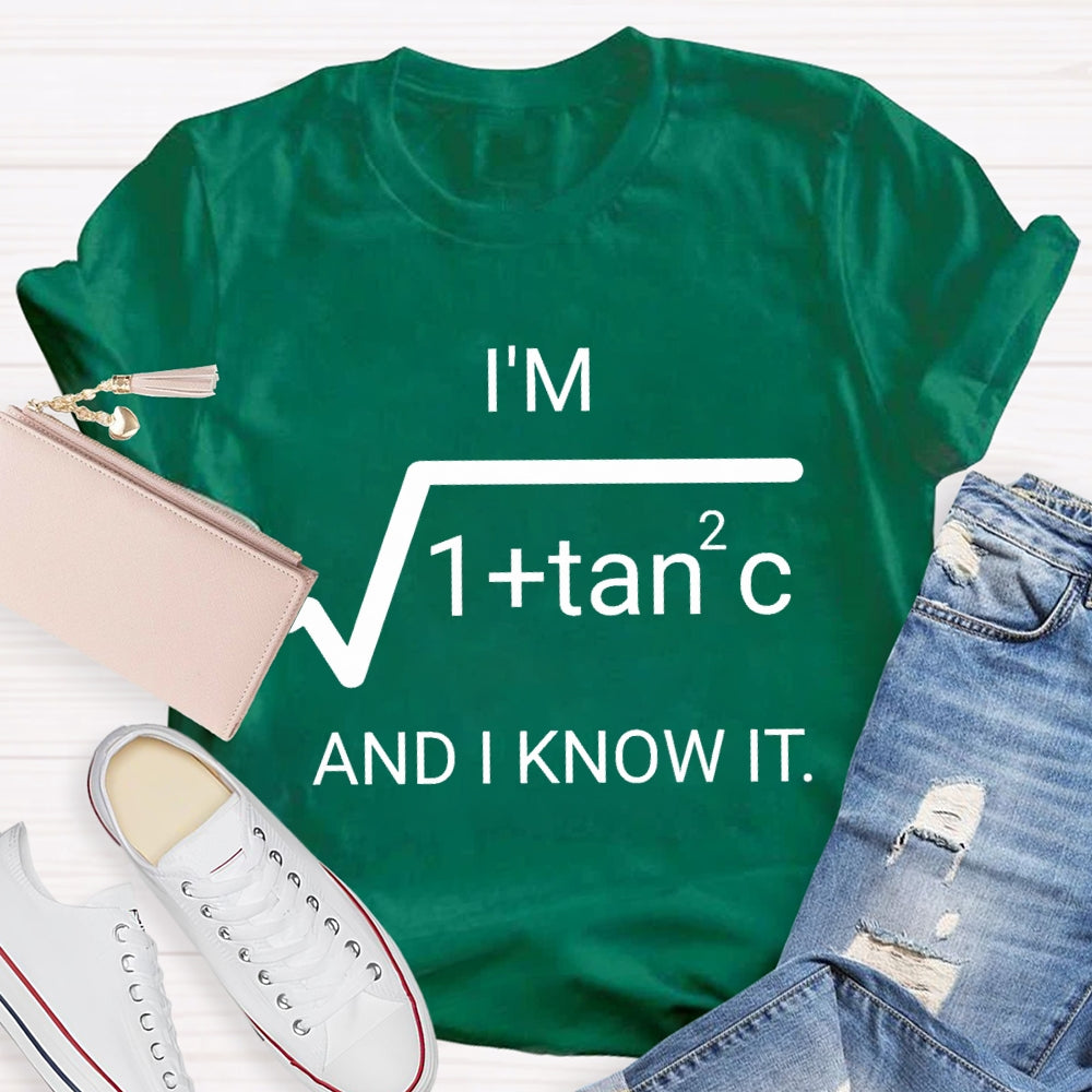 I'm Sec C And I Know It Math Teacher T-shirt