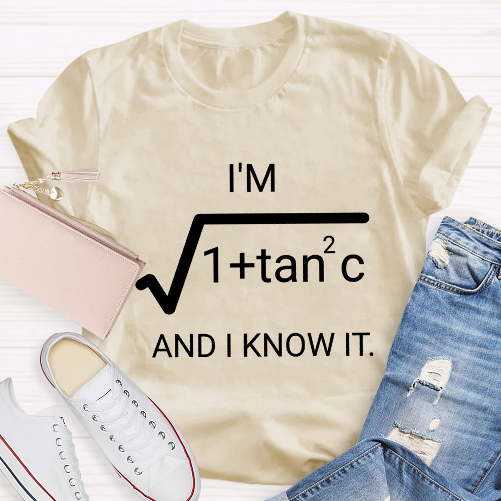I'm Sec C And I Know It Math Teacher T-shirt