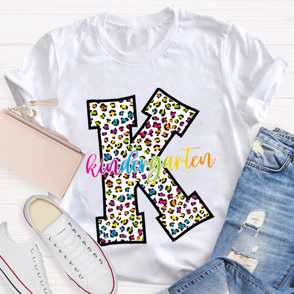 Personalized Grade Leopard Design Teacher T-Shirt