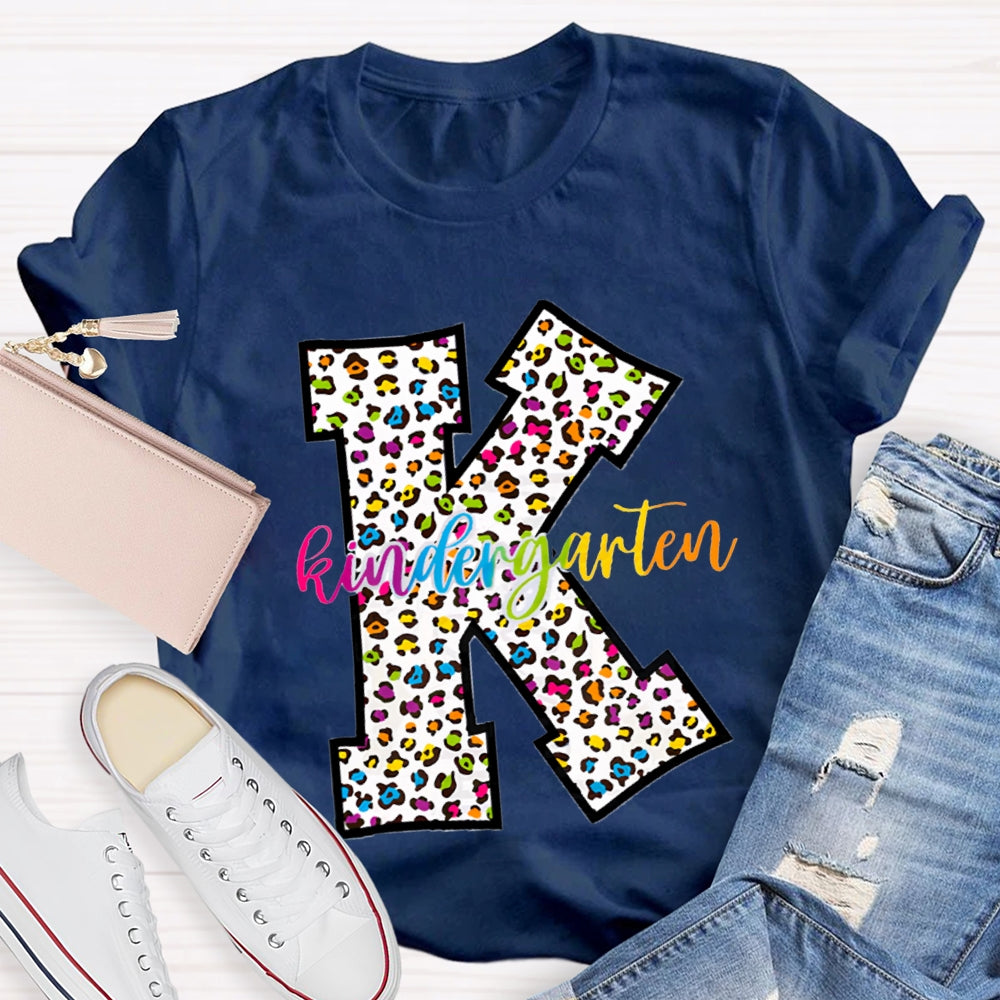 Personalized Grade Leopard Design Teacher T-Shirt