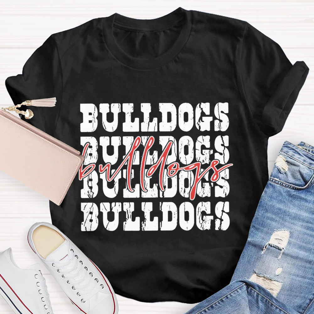 Personalized School Mascot Red Bulldogs T-shirt