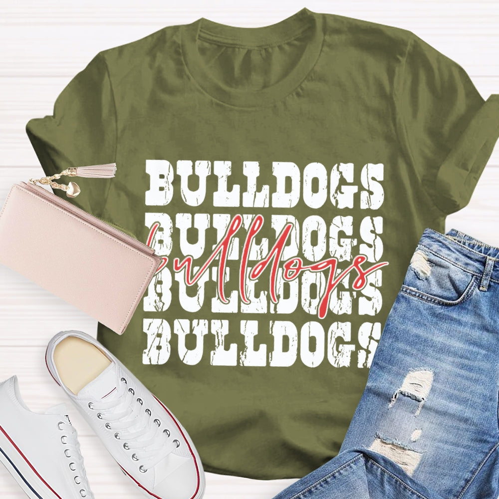 Personalized School Mascot Red Bulldogs T-shirt