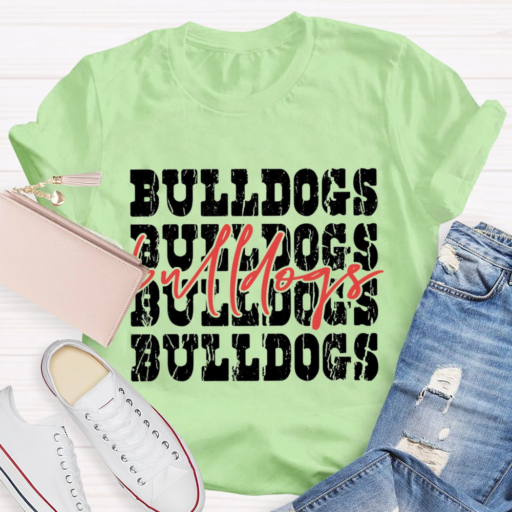 Personalized School Mascot Red Bulldogs T-shirt