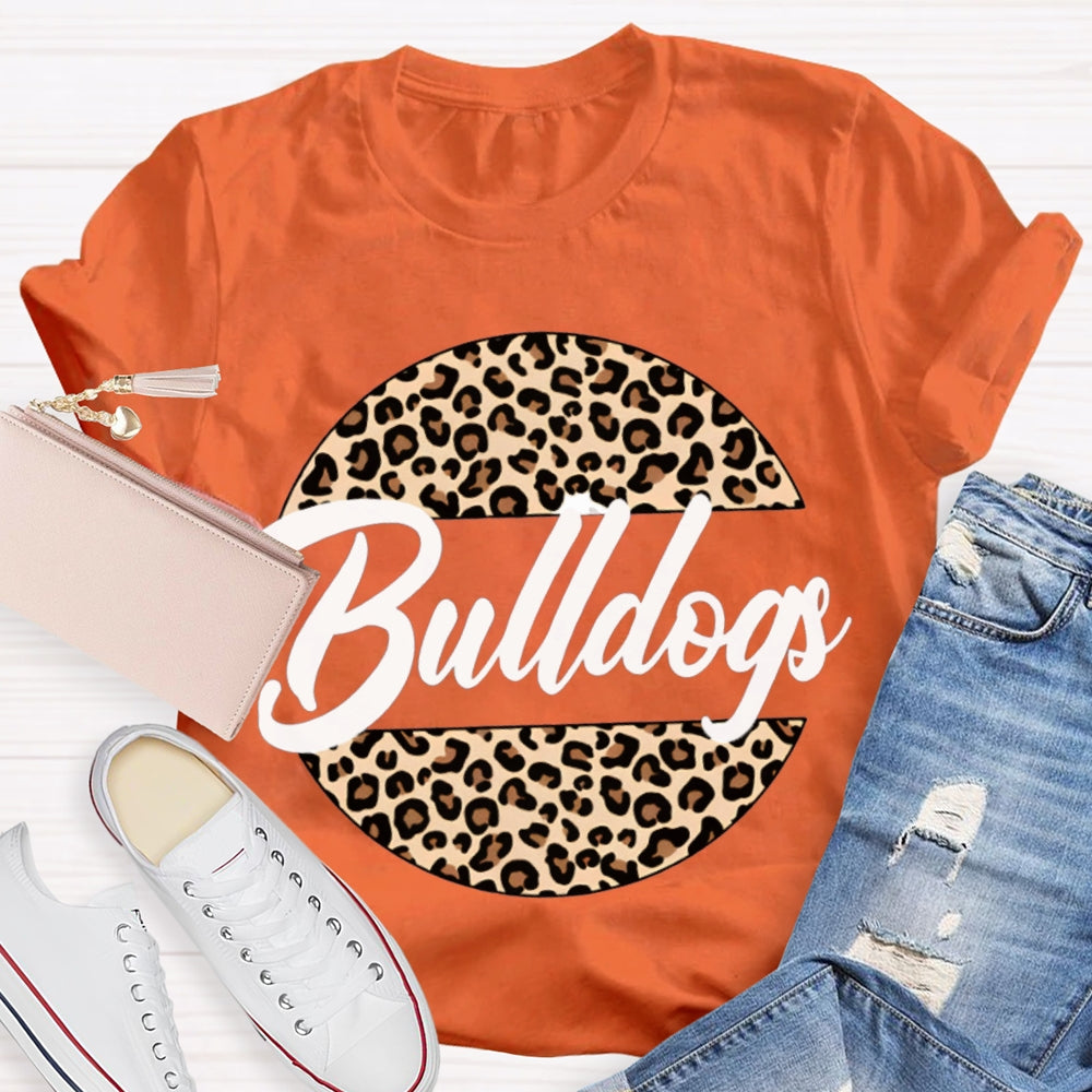 Personalized School Mascot Leopard Bulldogs T-shirt