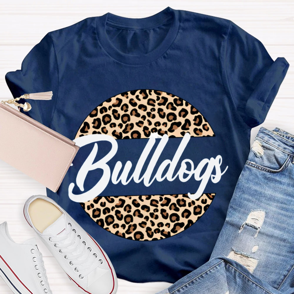 Personalized School Mascot Leopard Bulldogs T-shirt