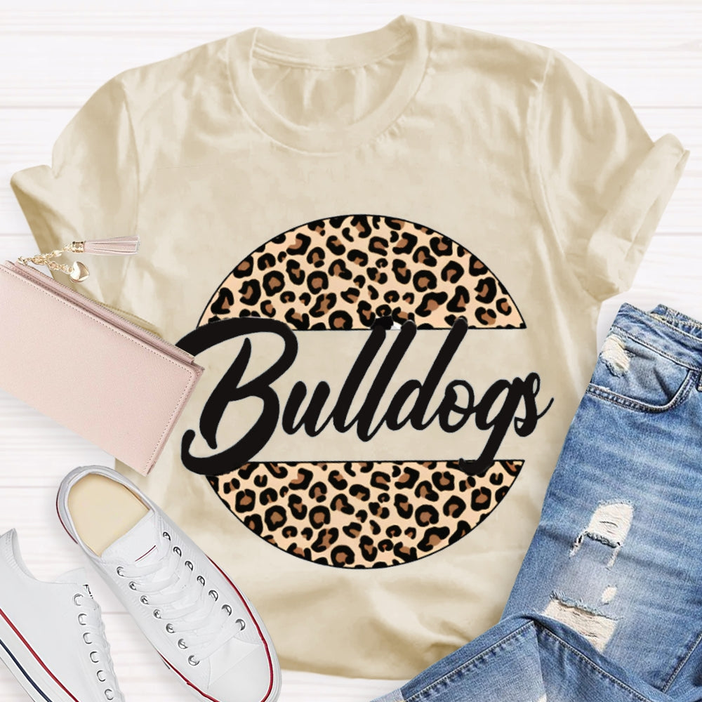 Personalized School Mascot Leopard Bulldogs T-shirt