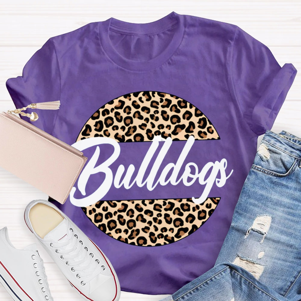 Personalized School Mascot Leopard Bulldogs T-shirt