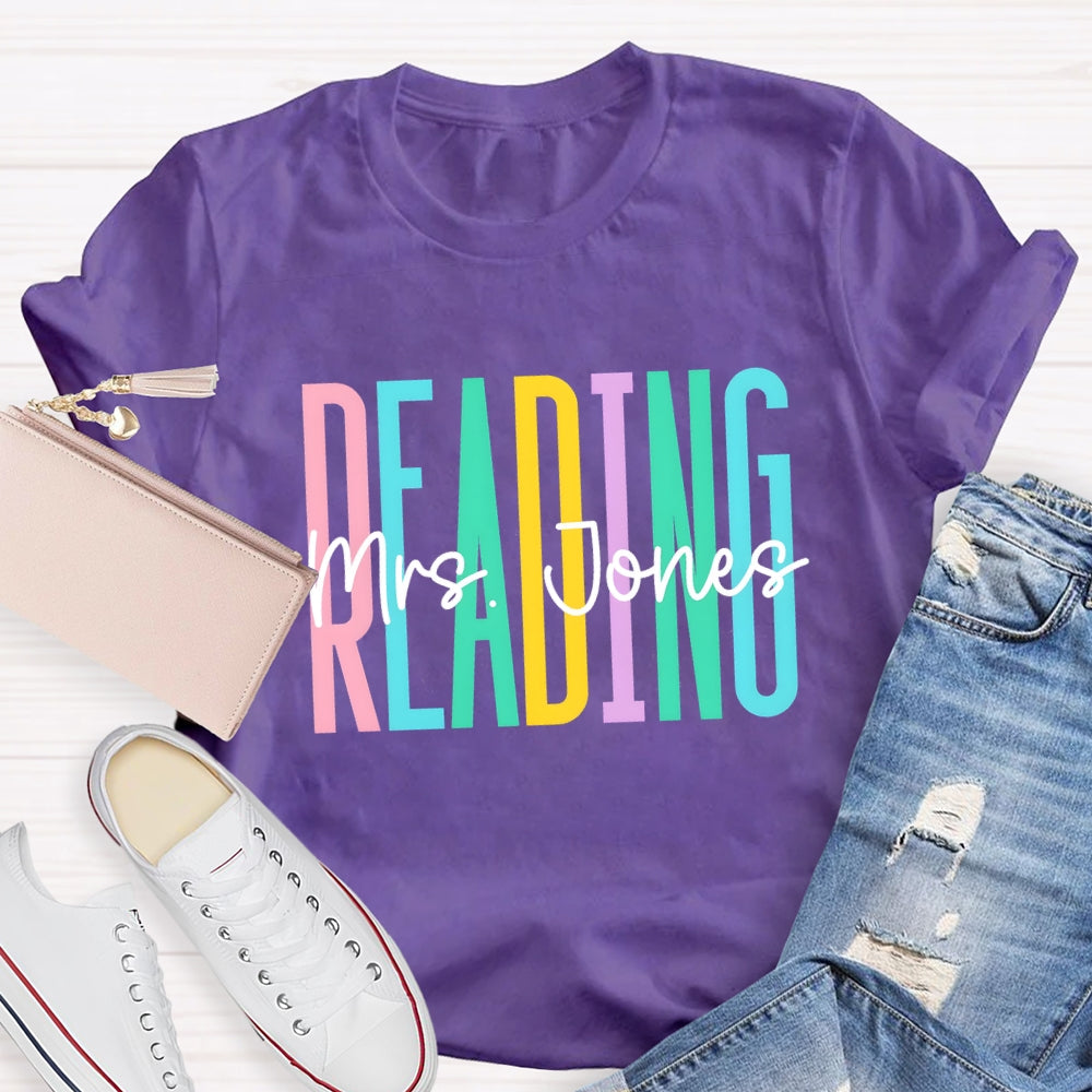 Personalized Reading Teacher Name T-shirt