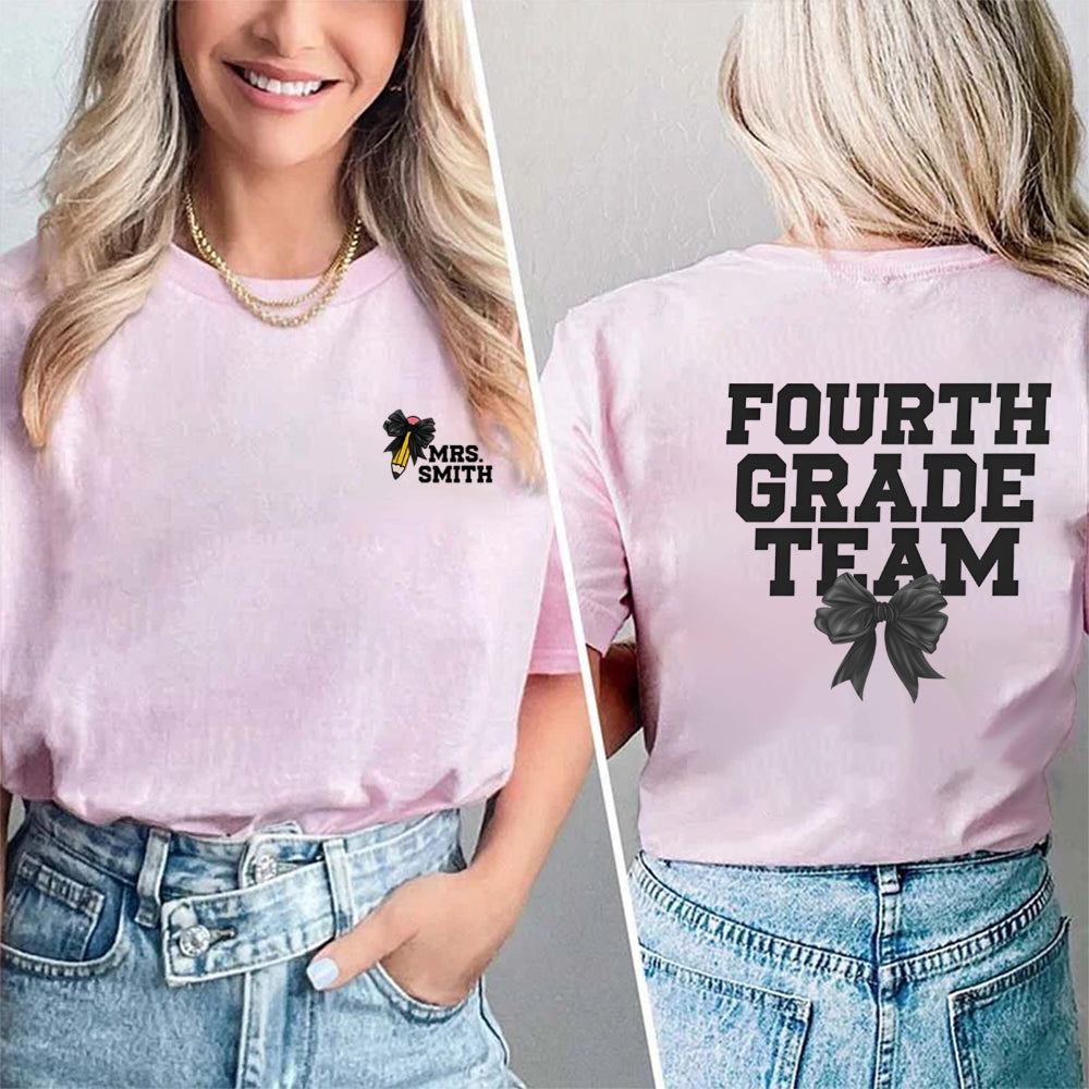Personalized Grade And Name Team Double Printed T-shirt
