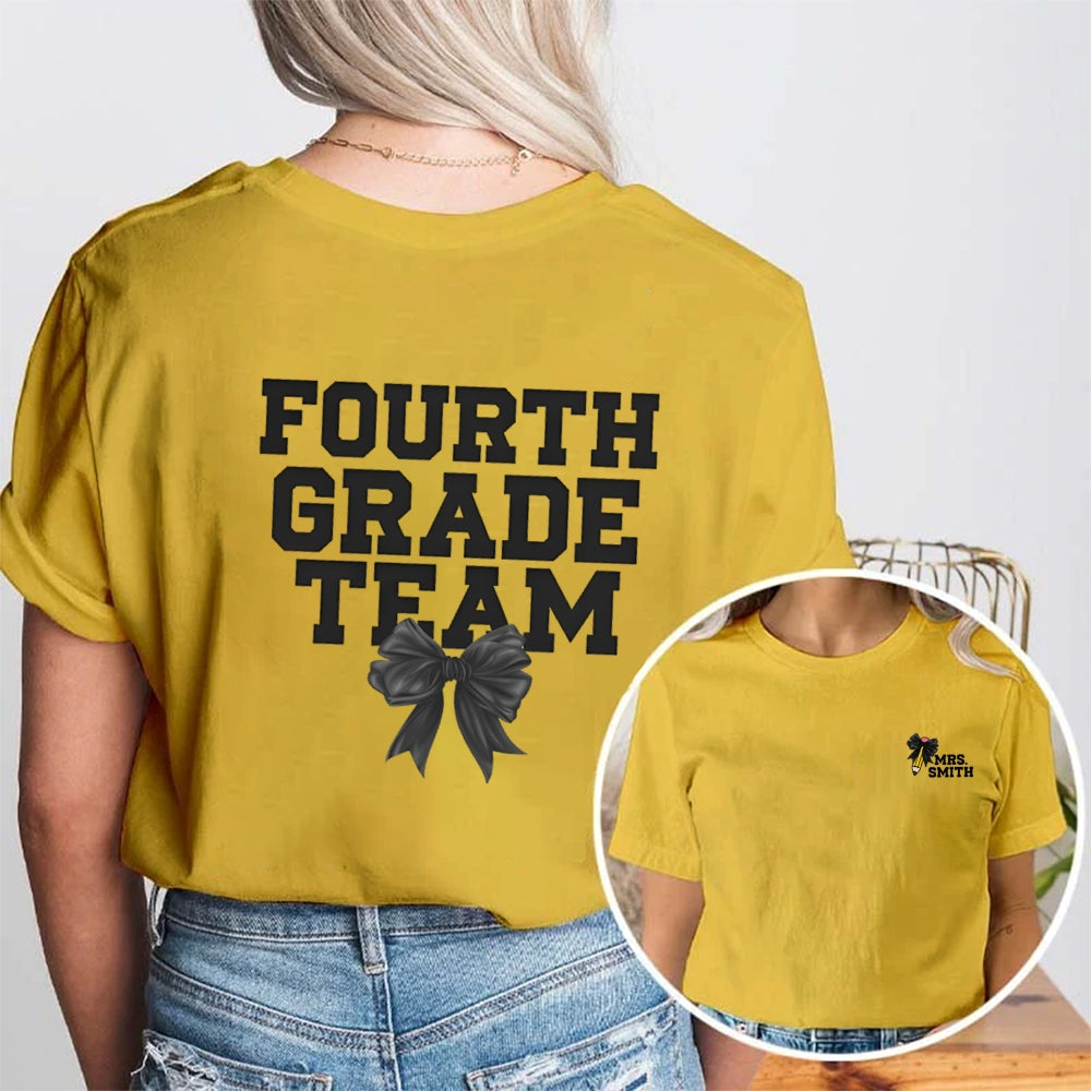 Personalized Grade And Name Team Double Printed T-shirt