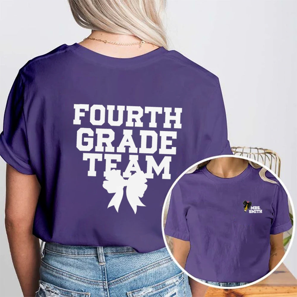 Personalized Grade And Name Team Double Printed T-shirt