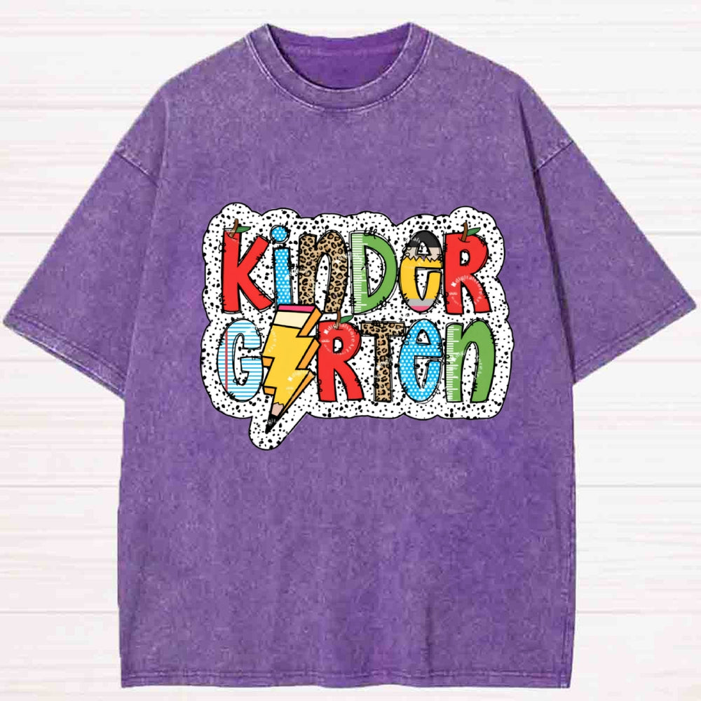 Personalized Grade Apple Pencil Back To School Teacher Washed T-shirt